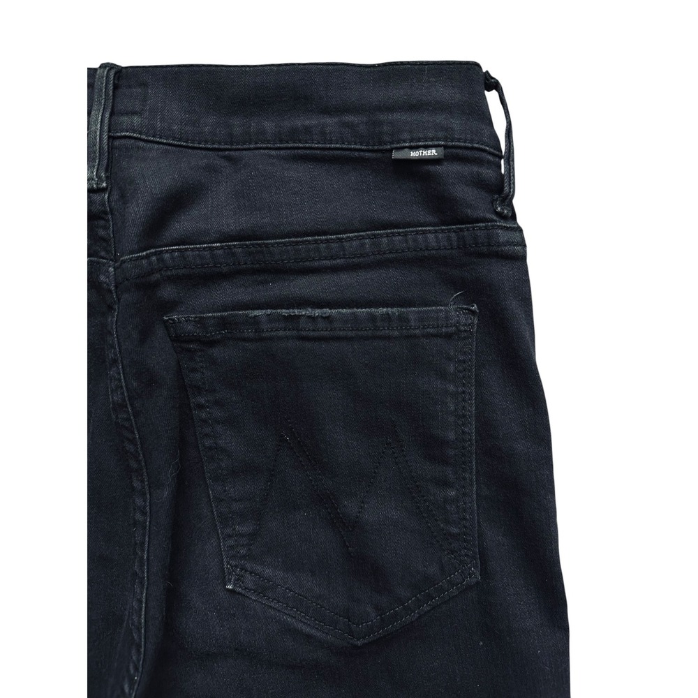 MOTHER Insider Crop Step Fray Jeans 30 Not Guilty Black Bootcut - Picture 5 of 10